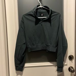 Small green Ardene sweatshirt. Crop/polo style.